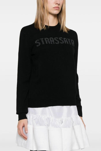 Saint Barth Maglia Nero Donna Strassata - 5