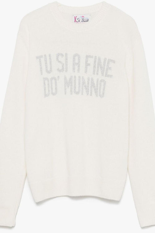 Saint Barth Maglia Bianco Donna Tu Si A Fine Do Munno