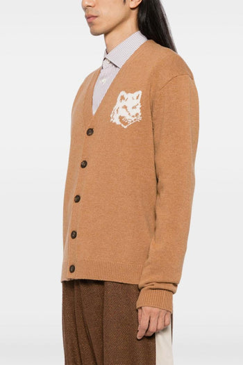 Cardigan Marrone Uomo Stampa Volpe - 3