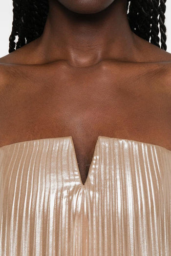 Abito Plissettato Donna Oro - 2