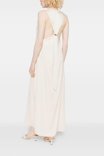 Abito Scollo a V Donna Beige - 4