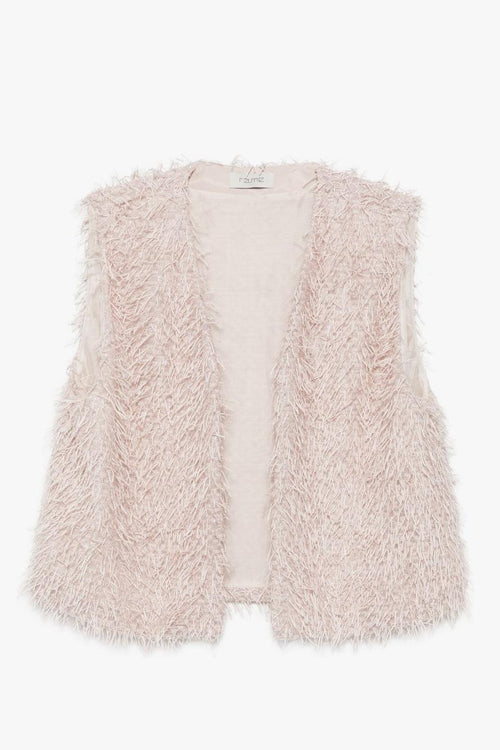 Gilet con Frange Donna Rosa