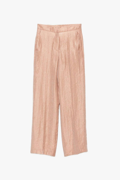Pantaloni Effetto Stropicciato Donna Rosa
