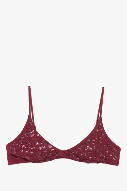 Saint Barth Bralette Shiny Strass Leopard 45 Donna