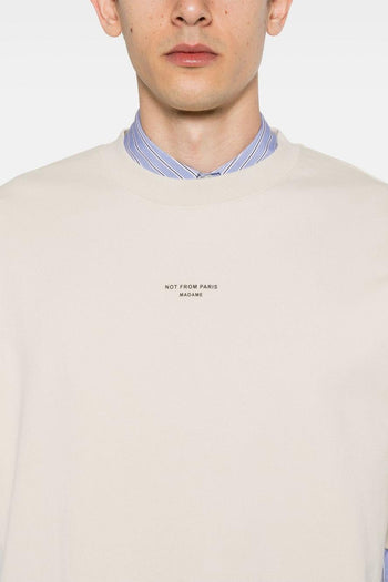 T-Shirt Not From Paris Madame Uomo Beige - 4