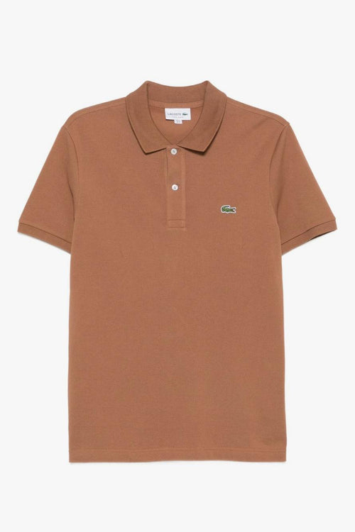 Polo Coccodrillo Verde Uomo Marrone