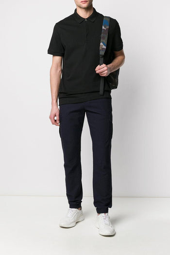 Uomo Polo Nero Regular Fit Piqué Elasticizzato Paris - 2