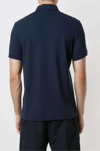 Uomo Polo Blu Regular Fit Piqué Elasticizzato Paris - 4