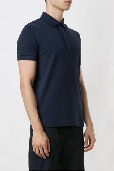 Uomo Polo Blu Regular Fit Piqué Elasticizzato Paris