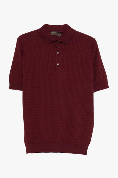 Polo Tre Bottoni Uomo Bordeaux