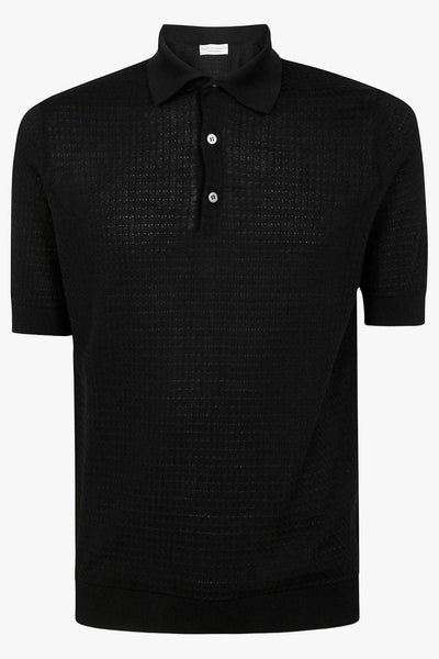 Polo Tre Bottoni Uomo Nero