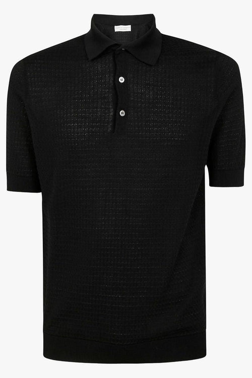 Polo Tre Bottoni Uomo Nero