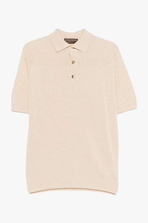 Polo Lino Uomo Bianco