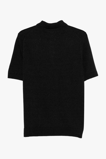 Polo Lino Uomo Nero - 2