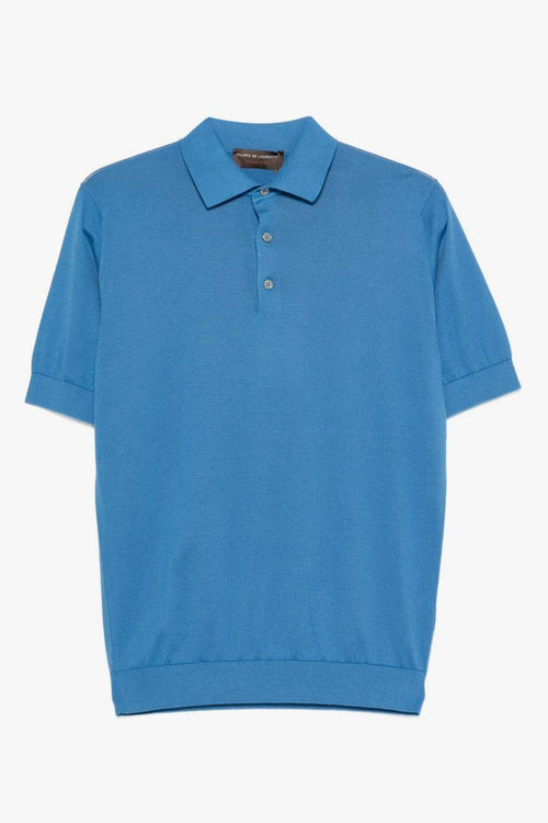 Polo Tre Bottoni Uomo Blu