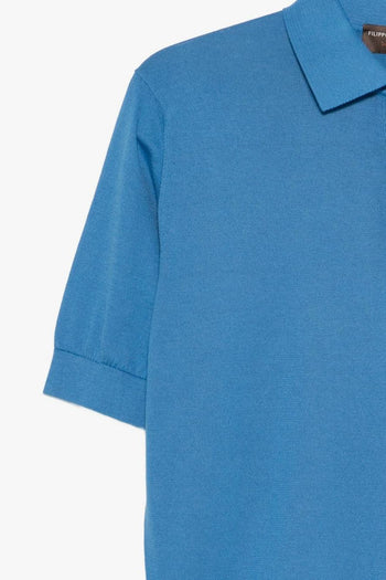 Polo Tre Bottoni Uomo Blu - 3