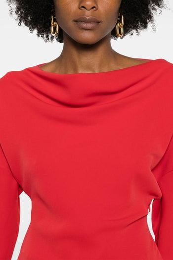 Blusa Rosso Donna con zip nascosta - 4