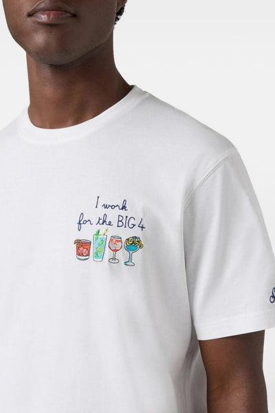 Saint Barth T-shirt I work for the BIG 4 Uomo Bianco