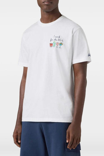 Saint Barth T-shirt I work for the BIG 4 Uomo Bianco - 3