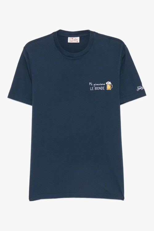 Saint Barth T-shirt Mi Piacciono le Bionde Uomo Blu