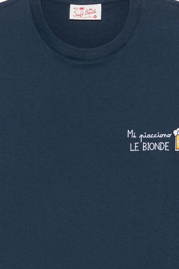 Saint Barth T-shirt Mi Piacciono le Bionde Uomo Blu - 3