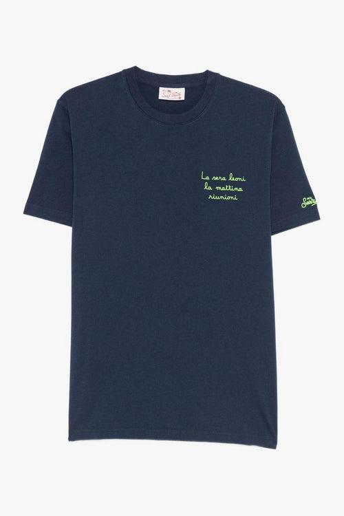 Saint Barth T-shirt Portofino Sera Leoni Uomo Blu