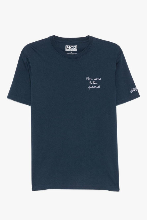 Saint Barth T-shirt Non Sono Bello Piaccio Uomo Blu