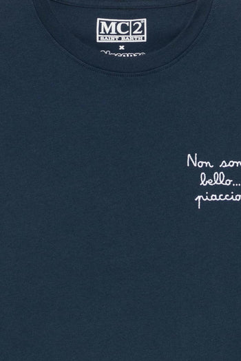 Saint Barth T-shirt Non Sono Bello Piaccio Uomo Blu - 2
