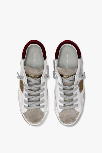 Prsx Donna Sneakers Bianco-Bordeaux - 3