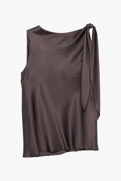 Top Dettaglio Nodo Donna Marrone