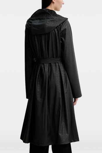 Giubbotto Nero Donna con Cappuccio e Cintura - 2