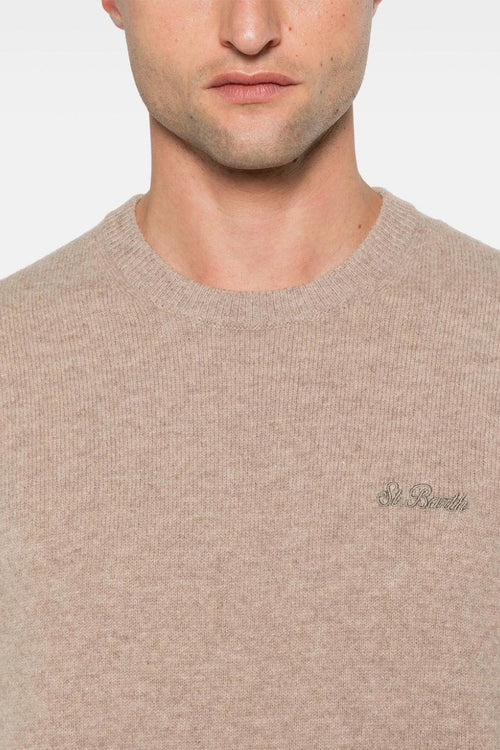 Saint Barth Maglia Beige Uomo Ricamo Logo - 2