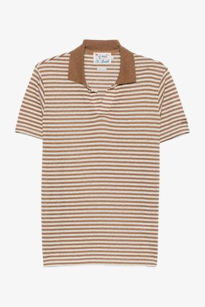 Saint Barth Polo Rye Righe Uomo Marrone