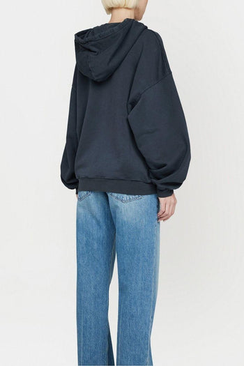 Felpa Blu Donna Cappuccio Stampa Logo - 2