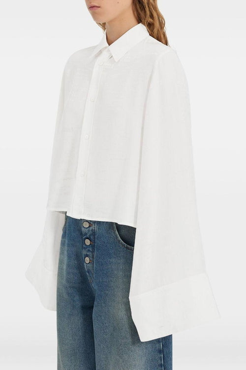 Camicia Bianco Donna Maniche Svasate