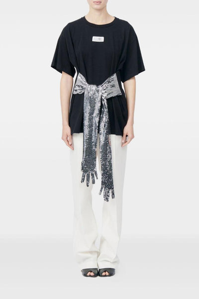 T-Shirt Nero Donna Paillettes