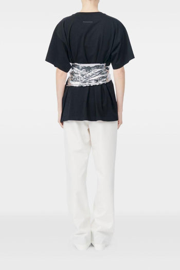 T-Shirt Nero Donna Paillettes - 4