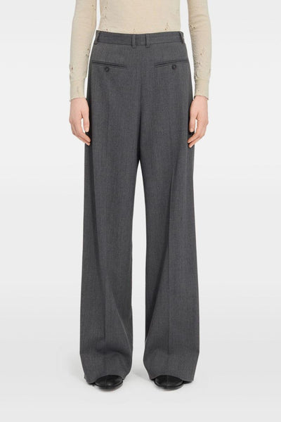 Mm6 Donna Pantalone Grigio Vita Alta