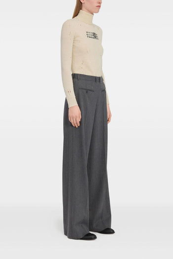 Mm6 Donna Pantalone Grigio Vita Alta - 2