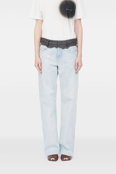 Jeans Banda Vita Donna Blu