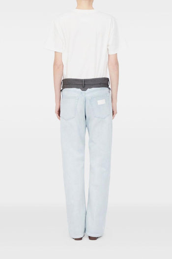 Jeans Banda Vita Donna Blu - 4