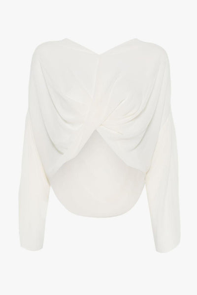 Top Bianco Donna Maniche Lunghe