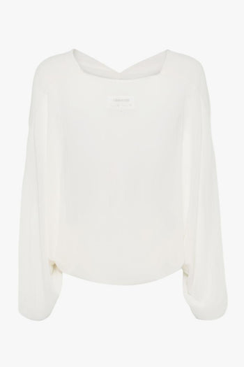 Top Bianco Donna Maniche Lunghe - 2