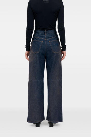 Jeans Gamba Ampia Donna Blu - 2