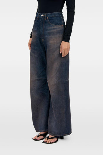 Jeans Gamba Ampia Donna Blu - 7