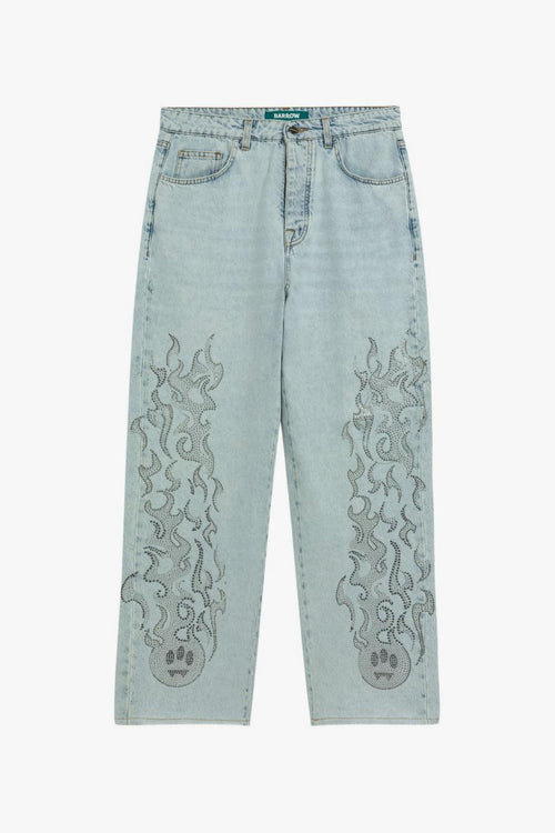 Jeans Blu Uomo con Strass