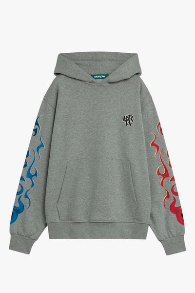 Felpa Grigio Uomo Logo Posteriore