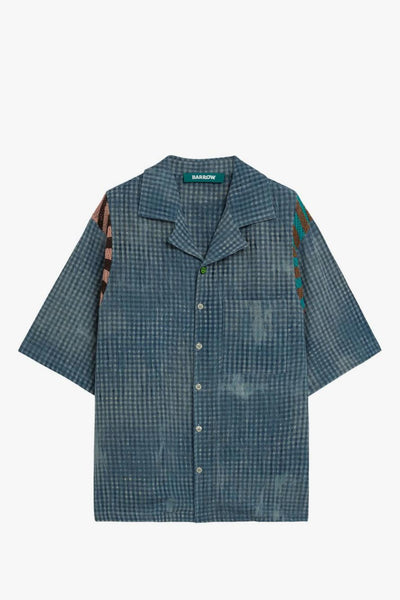 Camicia Blu Uomo Logo Posteriore