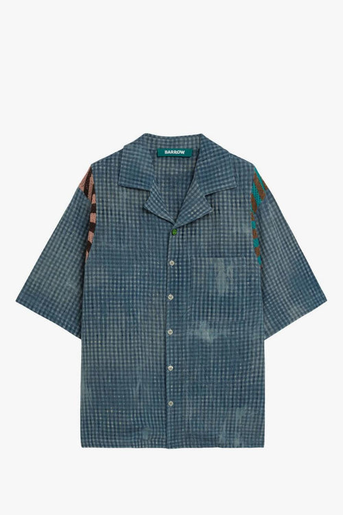 Camicia Blu Uomo Logo Posteriore