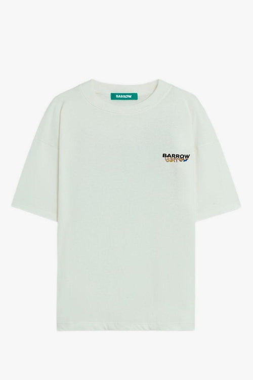 T-shirt Bianco Uomo Stampa Posteriore Teddy